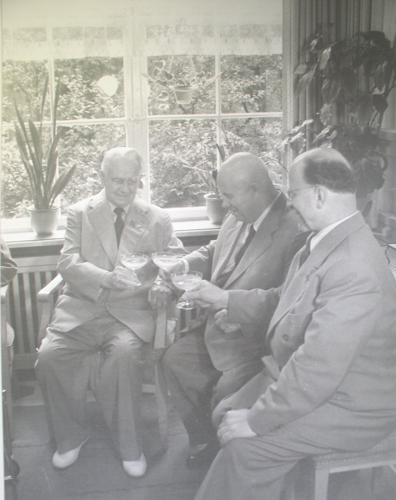 Pieck (left), Khrushchev and Ulbricht (right) in 1958. ©Bundesarchiv and Horst Sturm